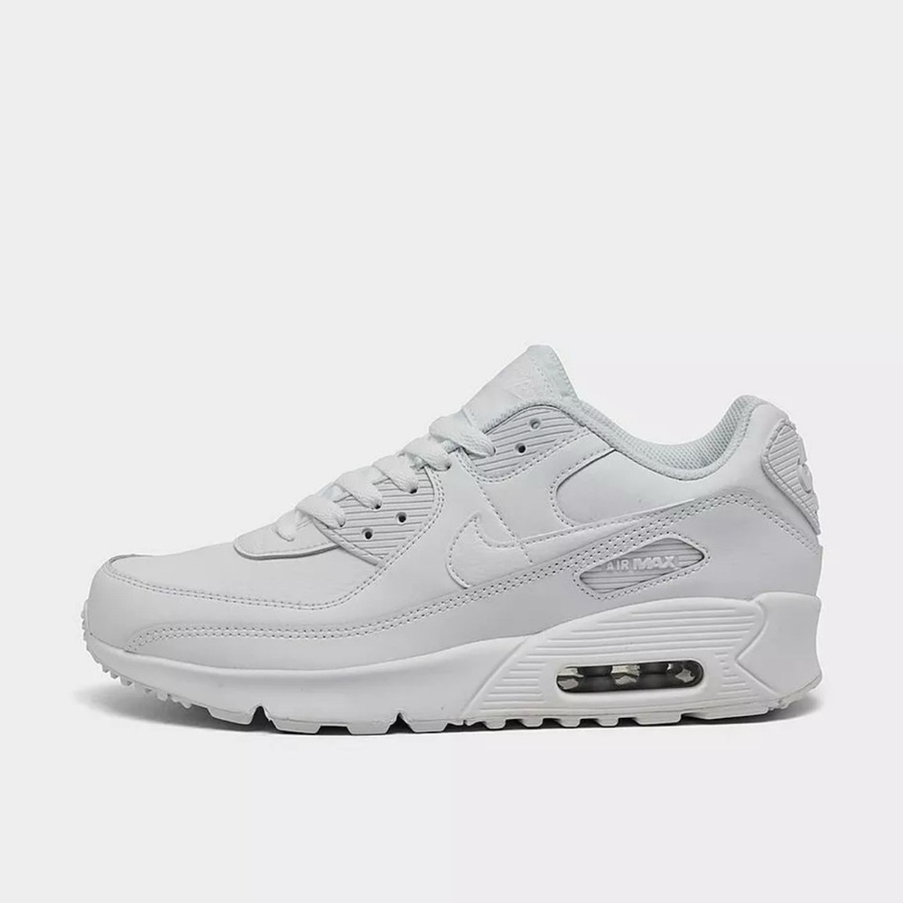 NIB Big Kid Nike Air Max 90 LTR CD6864 100 White Metallic Silver